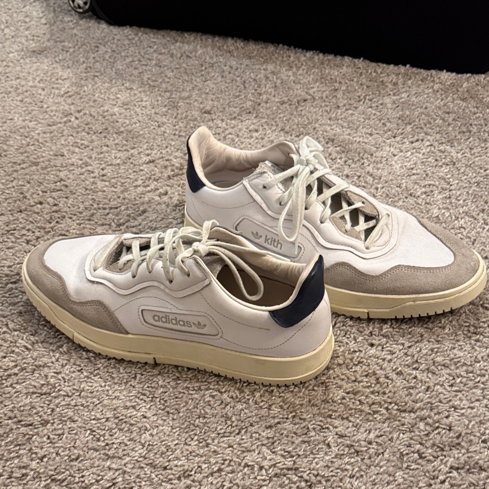 Kith x Adidas Cream and Gray Sneakers